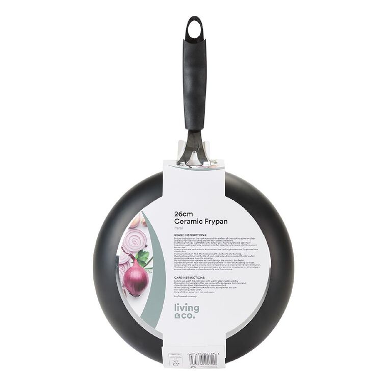 Living & Co Ceramic Frypan Black 26cm, , hi-res