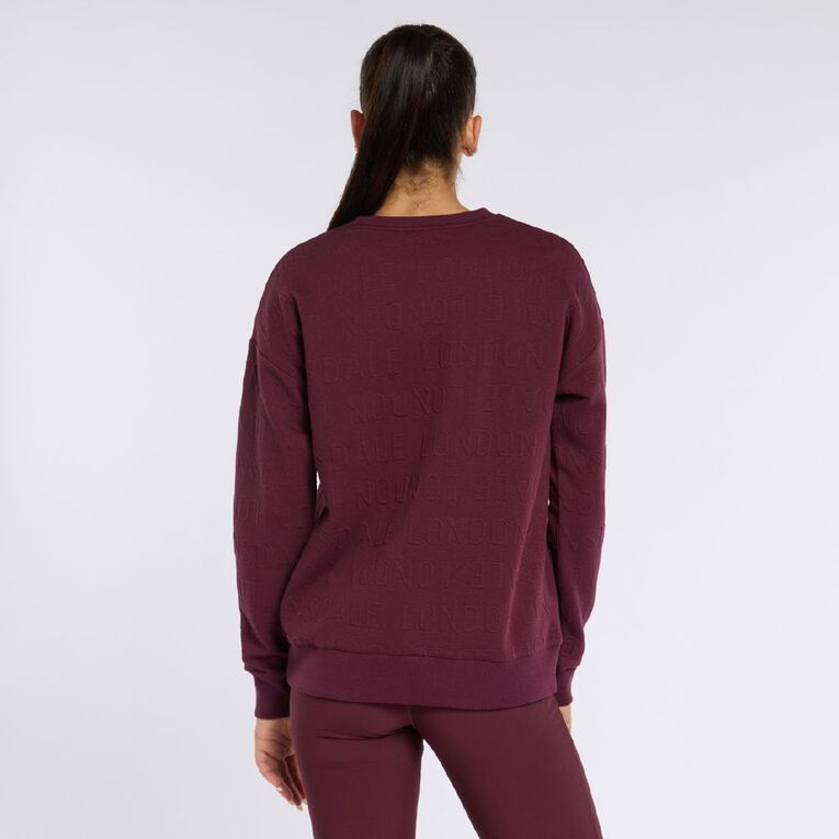Lonsdale Women's Jacquard Sweatshirt, Purple Dark, hi-res