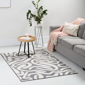 Living & Co Rug Faux Fur Scribble 120cm x 180cm
