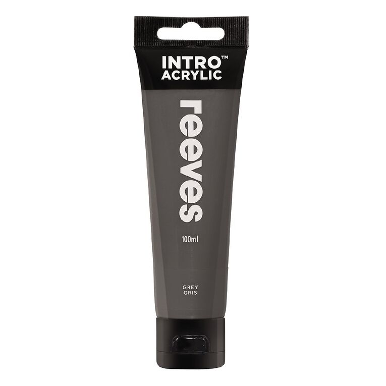 Reeves Intro Acrylic Paint Grey 100ml, , hi-res