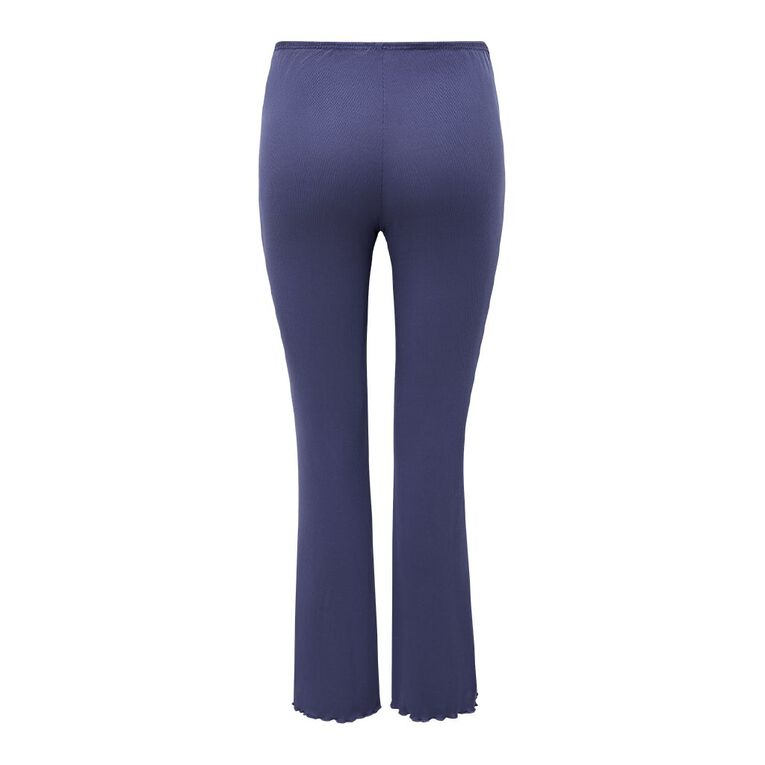 H&H Women's Rib Pyjama Pants, Blue Mid, hi-res