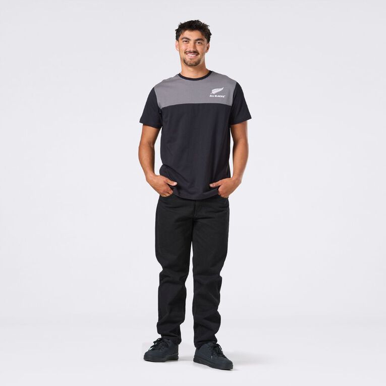 All Blacks Men's Short Sleeve Tee, Black/Grey, hi-res