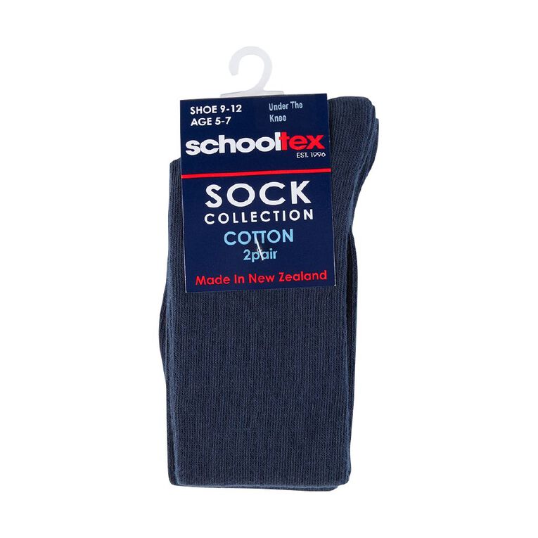 Schooltex Under the Knee Socks 2 Pack, Navy, hi-res