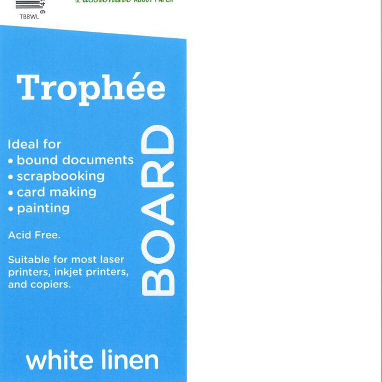 Trophee Board 240gsm Linen White 100 Pack, , hi-res