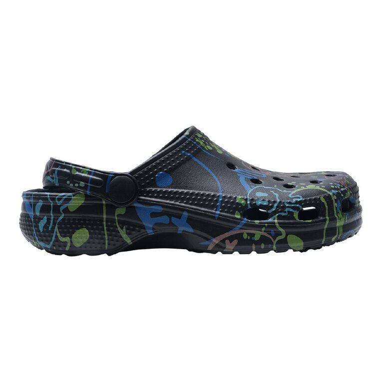Young Original Senior Kids' Printed Frog Clog Shoes, Black, hi-res
