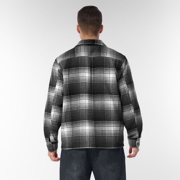 H&H Men's Heavy Flannel Shacket, Black/White, hi-res