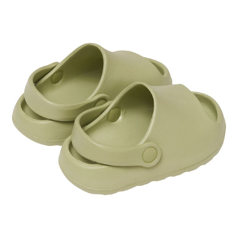 Young Original Junior Kids' Moulded Slides, Green, hi-res