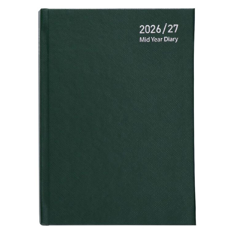 WS Mid Year Diary Date To Page A5 26-27 Green, , hi-res