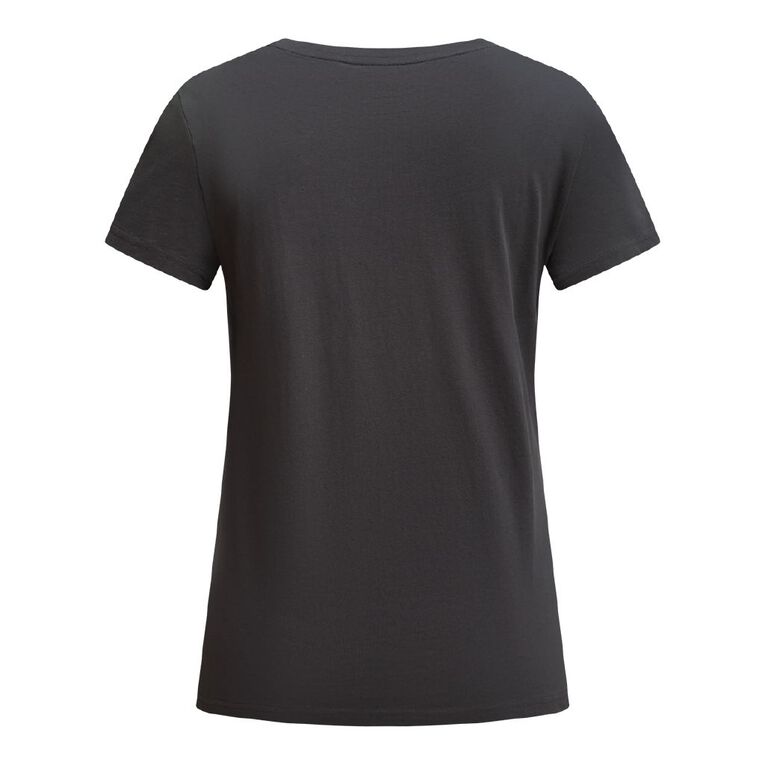 H&H Women's Short Sleeve Crew Neck Cotton Tee, Grey Dark, hi-res