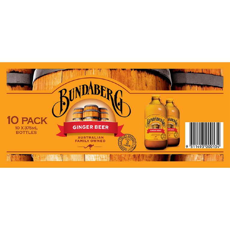 Bundaberg Ginger Beer 10 Pack 375ml, , hi-res