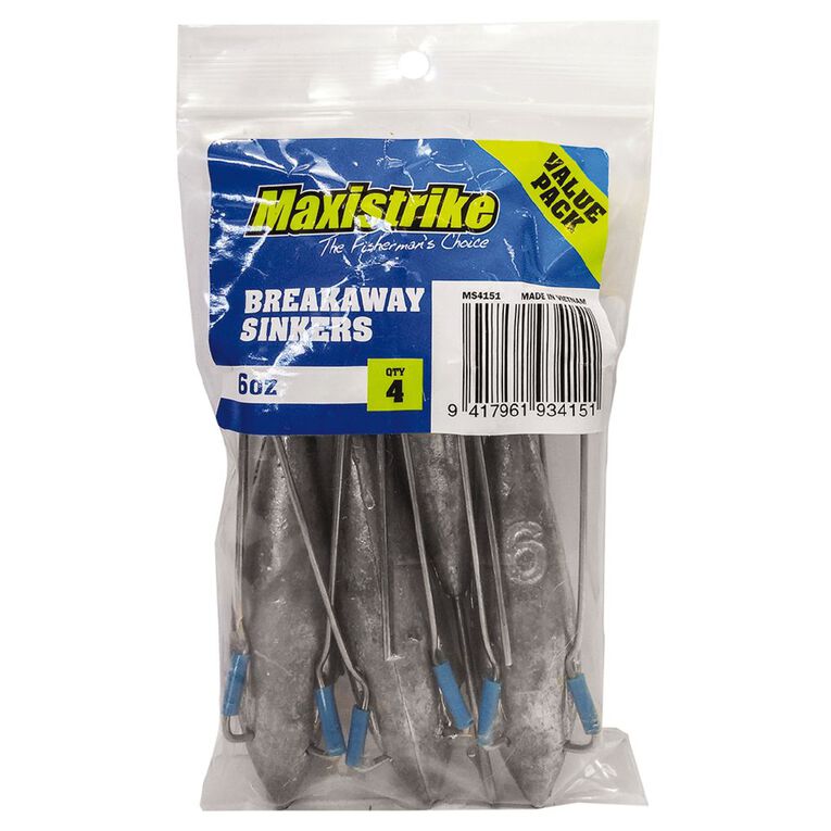 Maxistrike Sinker Breakaway 6oz 4 Piece, , hi-res