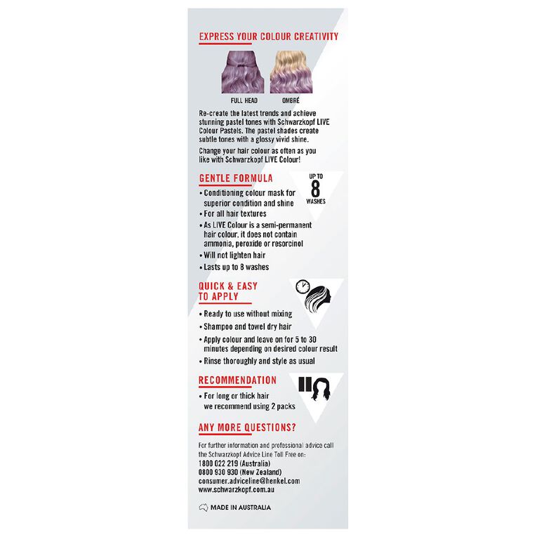 Schwarzkopf Pastels LIVE Colour Lilac Blush 75ml, , hi-res