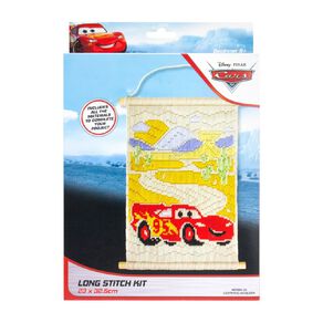 Long Stitch Wall Hang Kit 23 x 32.5cm Lightning McQueen