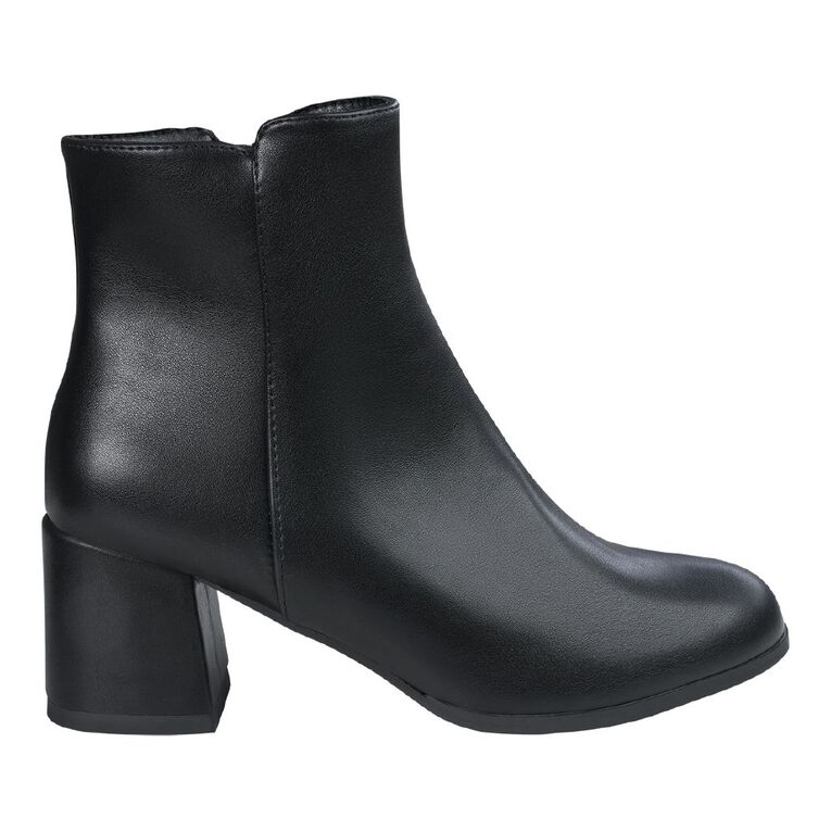 H&H Women's Smooth Zip Up Boots, Black, hi-res