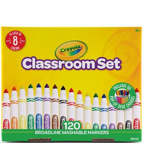 Crayola 120 Pack Ultra-Clean Washable Markers Classpack Multi-Coloured
