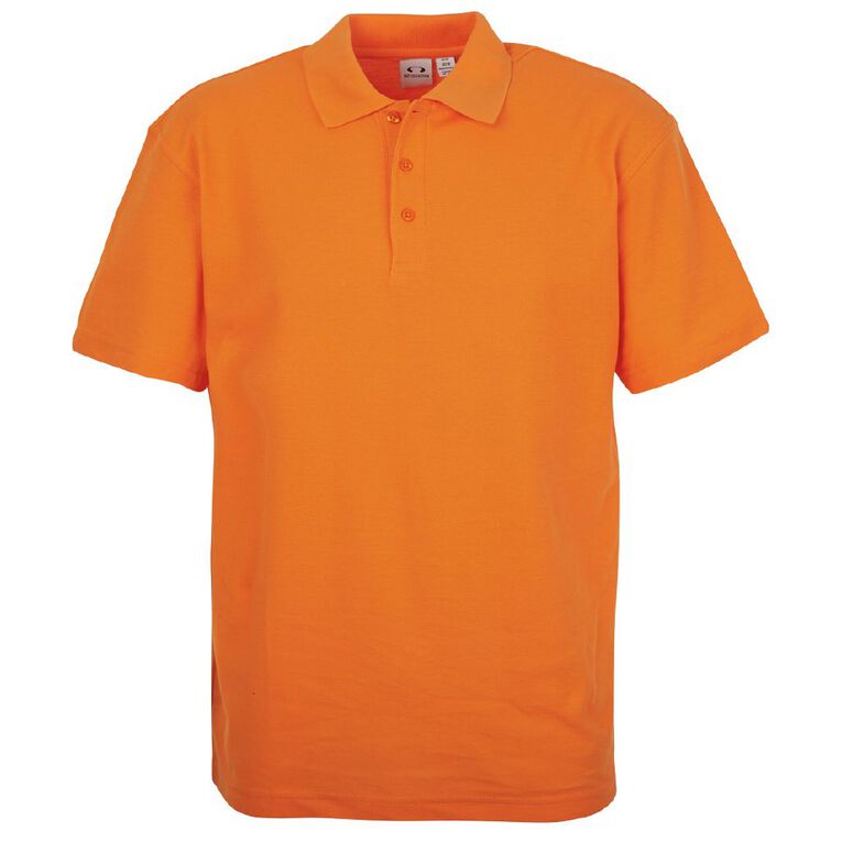 Schooltex Short Sleeve Polo, Orange Mid, hi-res