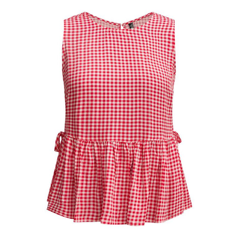 H&H Women's Side Tie Tank, Red, hi-res