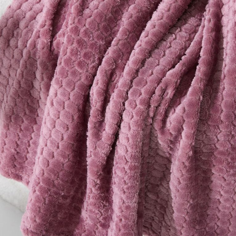 Living & Co Throw Honeycomb Pink 127cm x 152cm, , hi-res