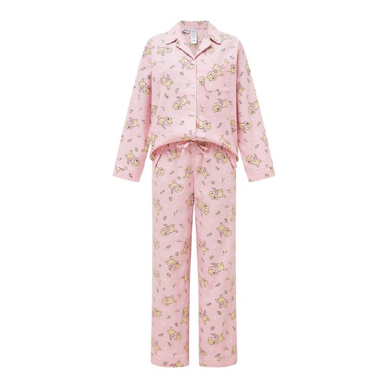Winnie the Pooh Women's Flannelette Button Up Pyjama Set, Pink Light, hi-res