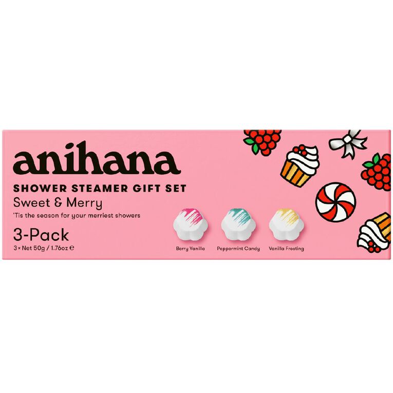 Anihana Shower Steamer Gift Set Sweet & Merry 3 Pack, , hi-res