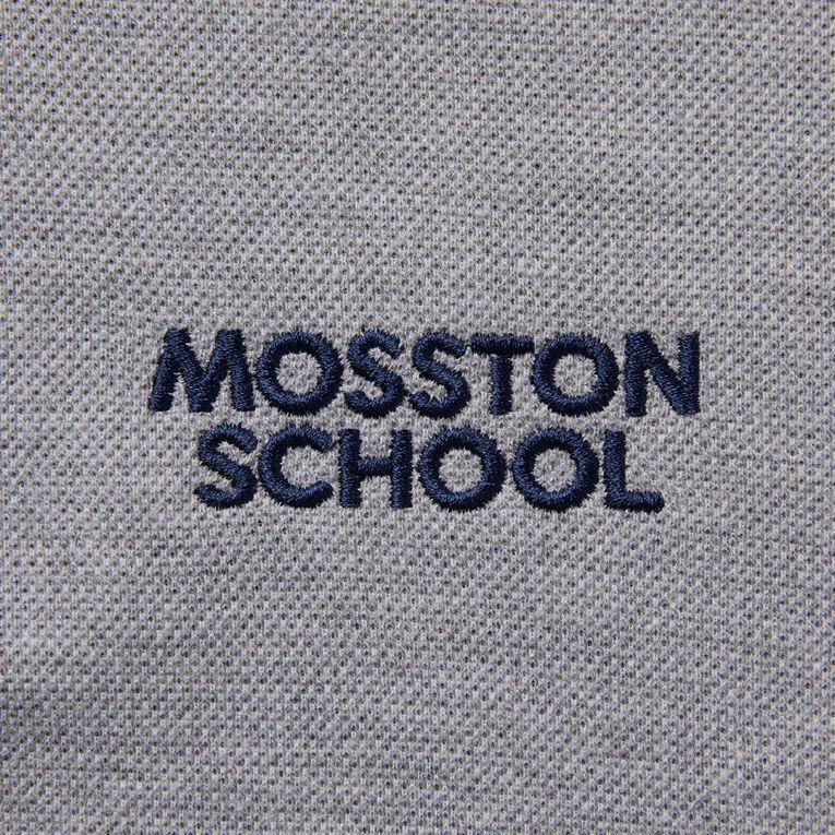 Schooltex Mosston Short Sleeve Contrast Polo, Grey Mid, hi-res