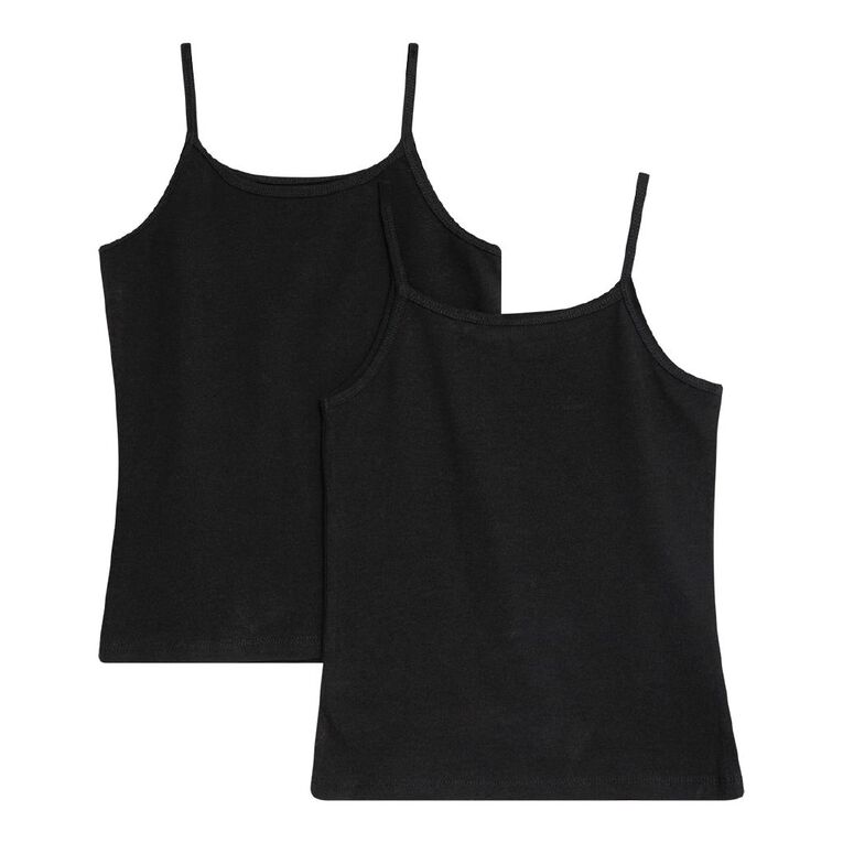 Young Original Girls' Cami 2 Pack, Black, hi-res