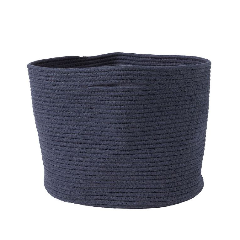 Living & Co Cotton Blend Hamper Medium Navy, , hi-res