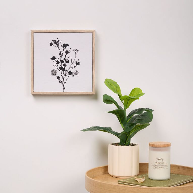 Living & Co Vintage Floral Framed Canvas 25cm x 25cm, , hi-res