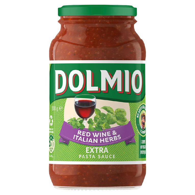Dolmio Extra Pasta Sauce Red Wine & Italian Herbs Jar 500g
