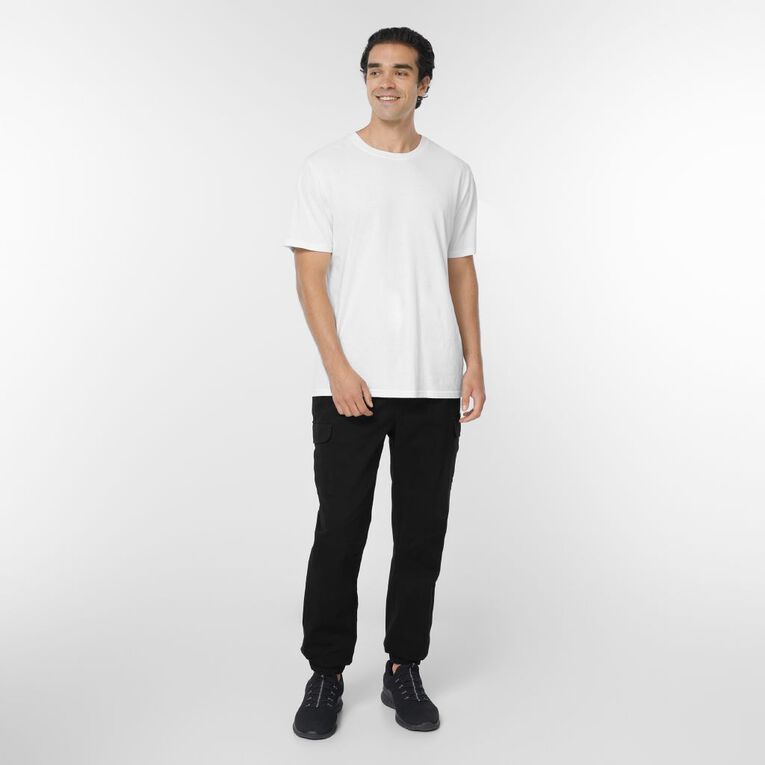 H&H Men's Elastic Waist Cargo Joggers, Black, hi-res