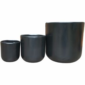Northcote Pottery Luna Egg Pot 16cm Black