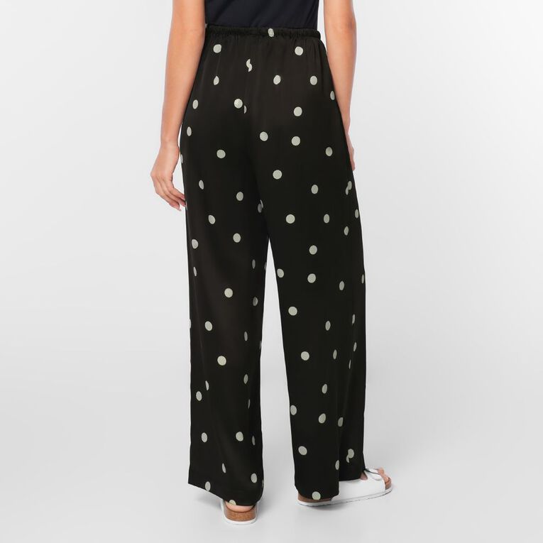 H&H Women's Satin Wide Leg Pants, Brown Dark SPOTS, hi-res