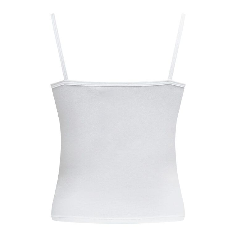 H&H Essentials Women's Stretch Cotton Cami, White, hi-res