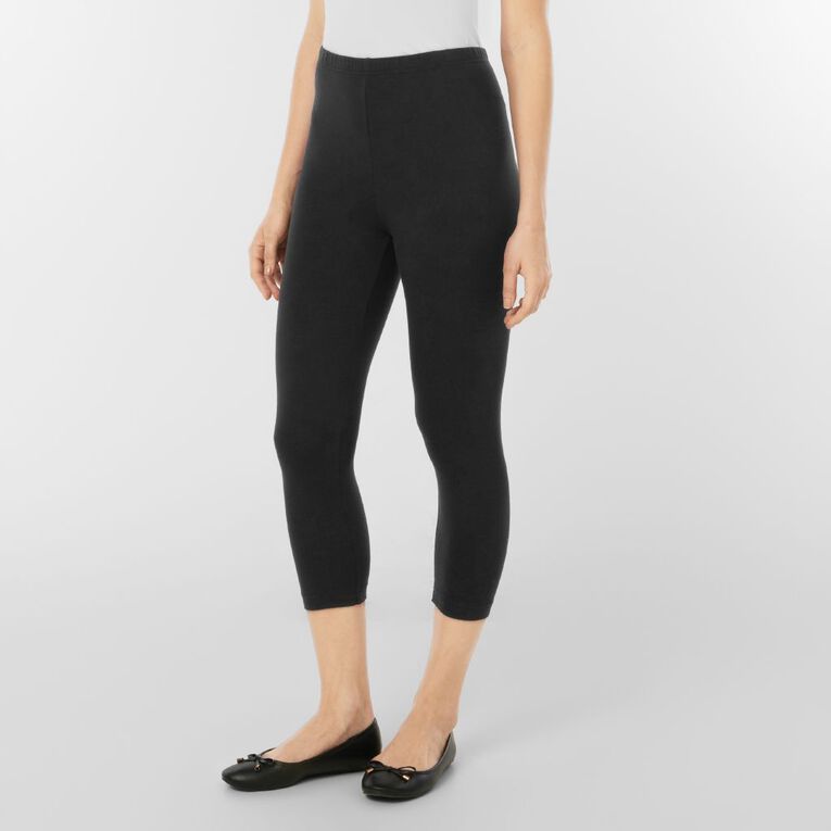 H&H Women's 3/4 Leggings, Black, hi-res