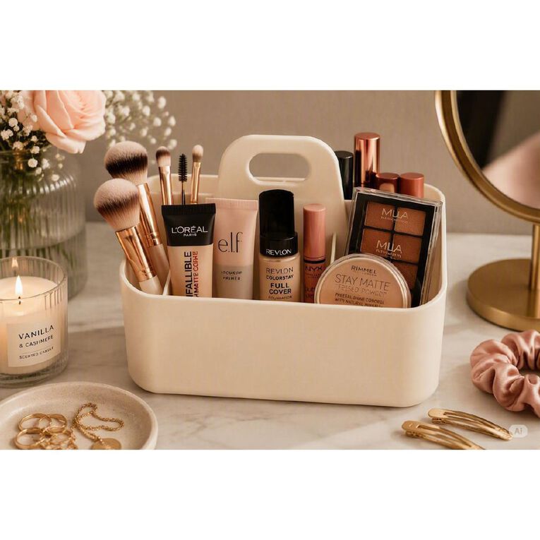 Living & Co Make Up Storage Caddy Cream, , hi-res
