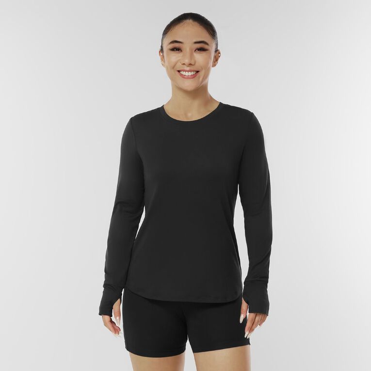 Active Intent Women's Active Longsleeve Tee, Black, hi-res