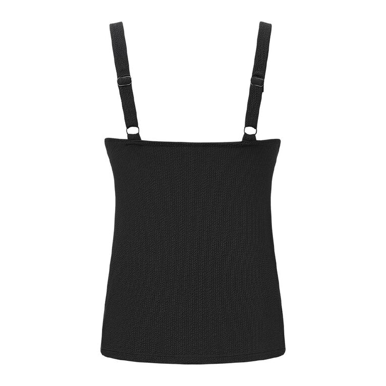H&H Women's Crinkle Tankini, Black, hi-res