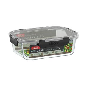 Decor Premium Glass Clips Oblong 1L Clear Clear