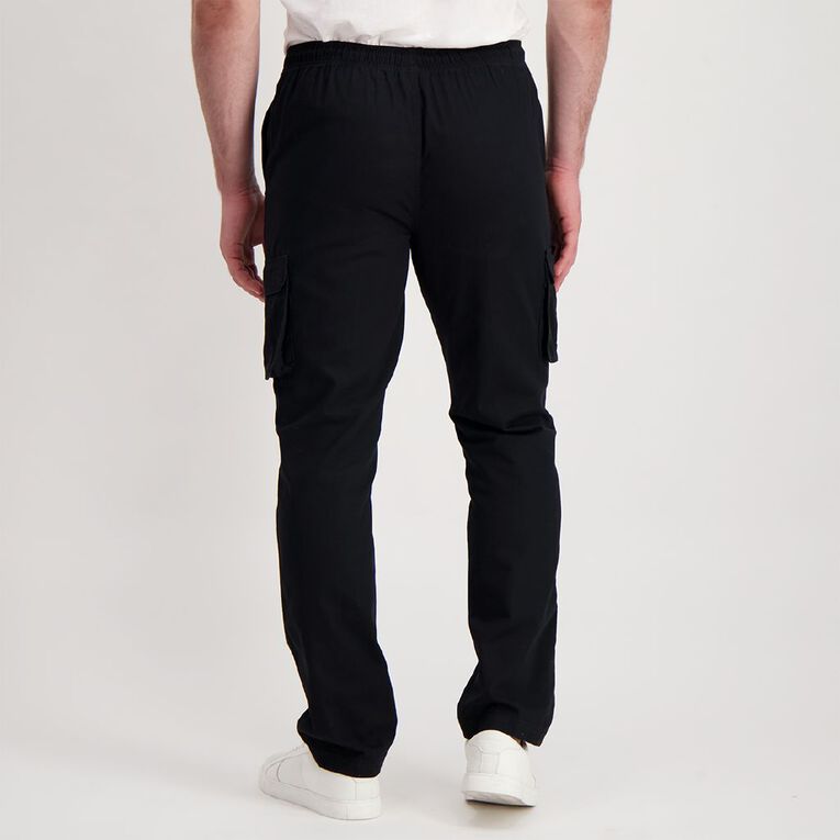 H&H Men's Elastic Waist Cargo Pants BLK1100896412 The Warehouse
