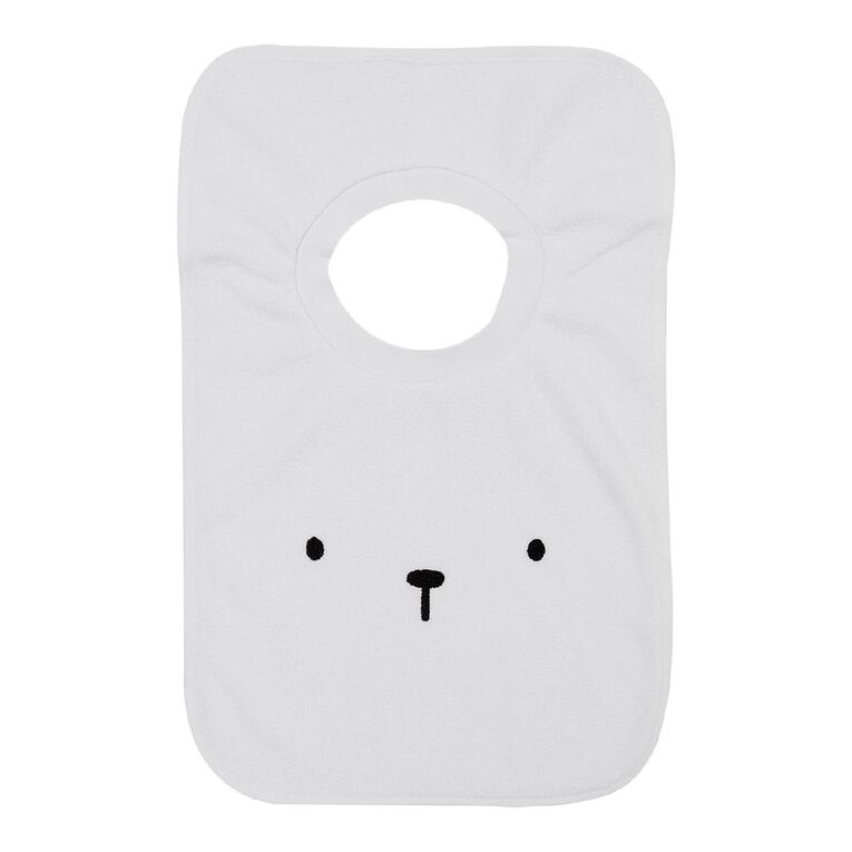 Young Original Babys' Bibs 3 Pack, White ANIMALS, hi-res