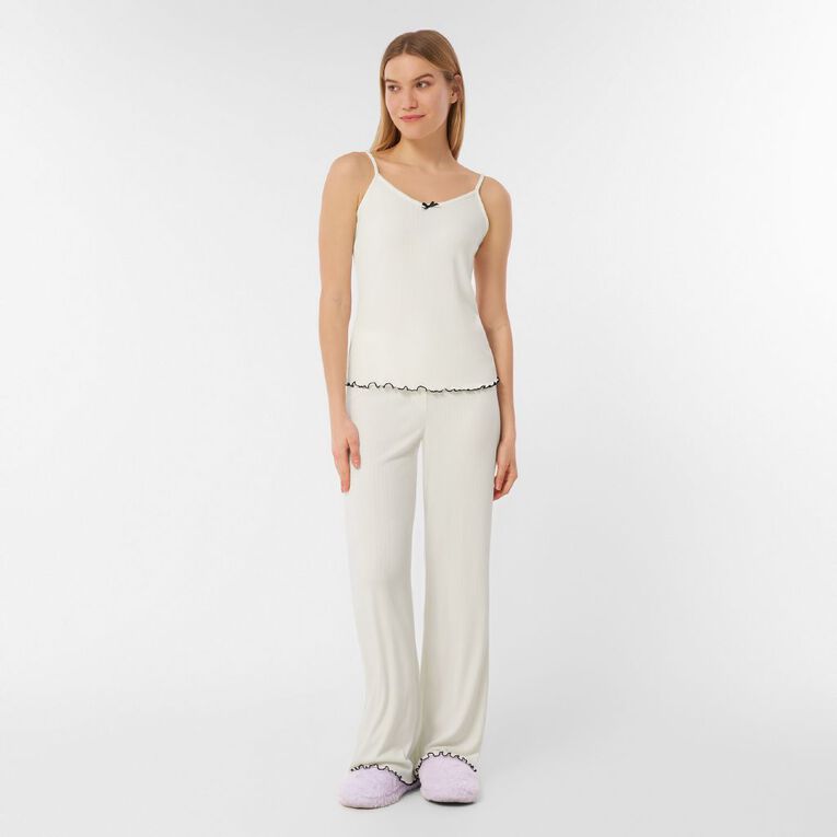 H&H Women's Pointelle Sleep Cami, White, hi-res