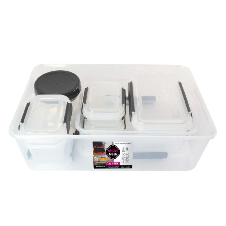 Visto Fresh Storage Container With Charcoal Clips 10 Pack, , hi-res