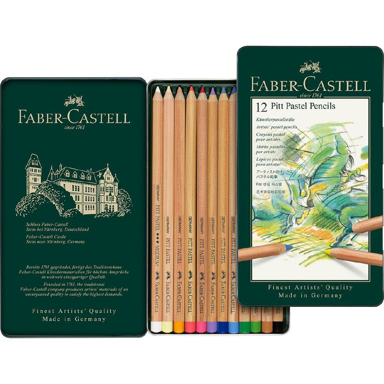 Faber-Castell Pitt Pastel Pencils Tin of 12, , hi-res
