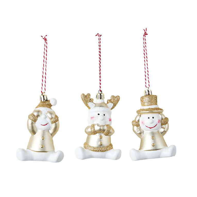 Wonderland Fun Festive Character Christmas Tree Decorations 3 Pack, , hi-res