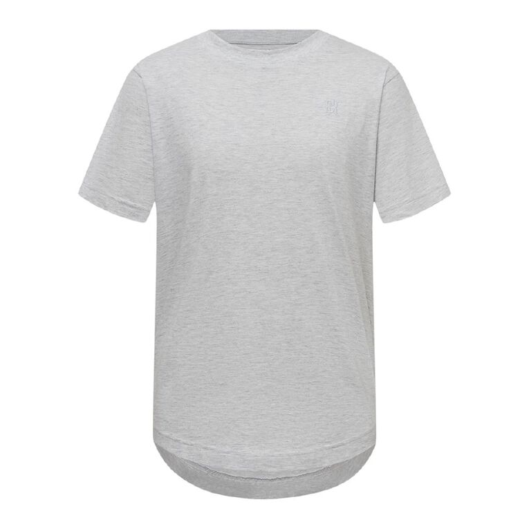 Garage Men's Midweight Longline Tee, Grey Marle, hi-res