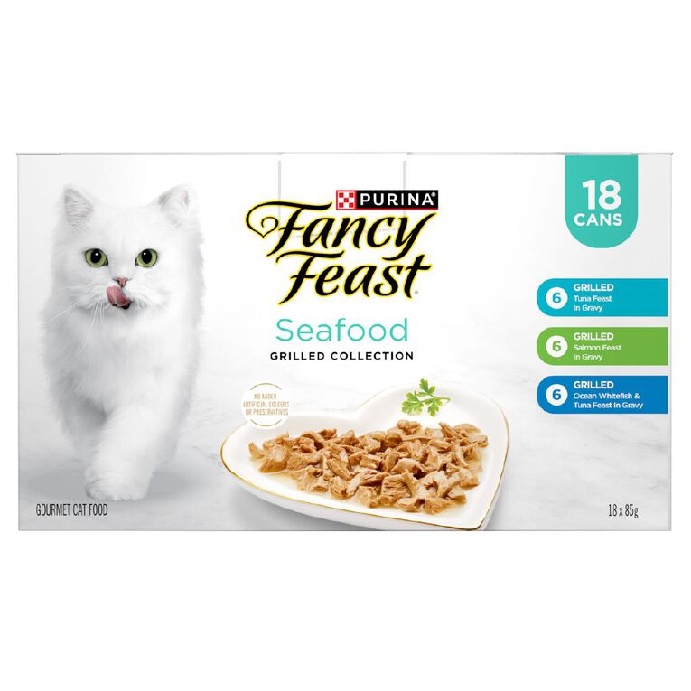 Fancy Feast Grilled Seafood Collection Variety Pack Cat Food 18 x 85g, , hi-res