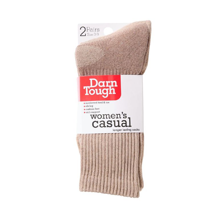 Darn Tough Women's Rib Boot Crew Socks 2 Pack, Beige, hi-res