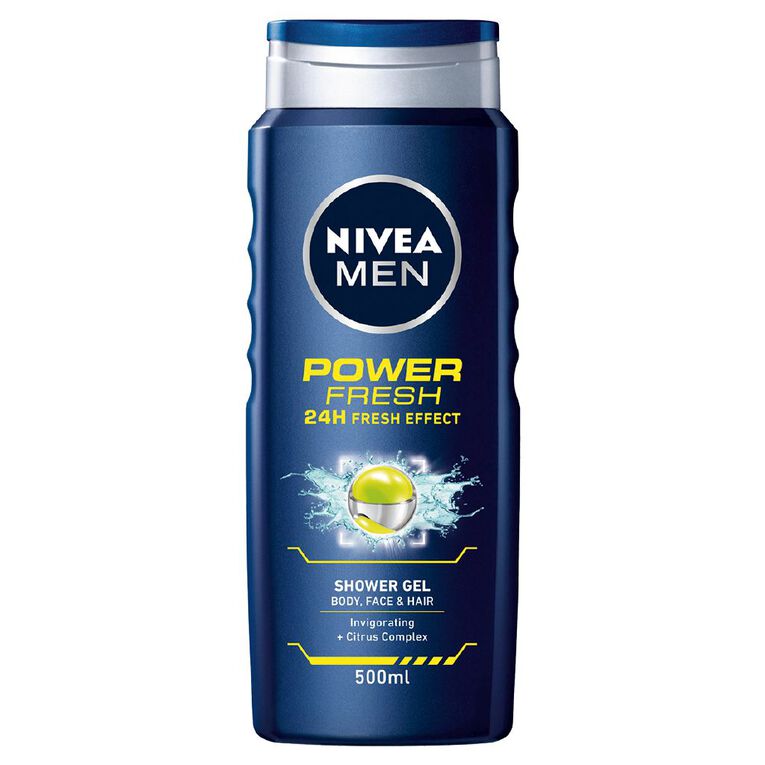 Nivea Men's Power Fresh Shower Gel 500ml, , hi-res