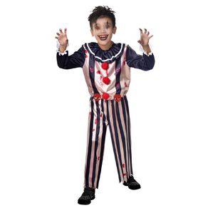 Scarehouse Creepy Clown Kids' Costume Black/White 8-10 Years