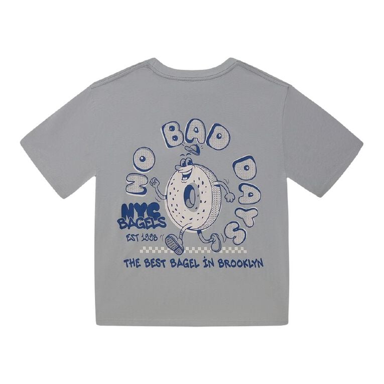 Young Original Short Sleeve Boxy Back Print Tee, Blue Light, hi-res